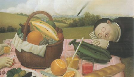 Fernando Botero, Picknick,1989 Öl/Leinwand, 132 x 175 cm
© Privatbesitz (Ausschnitt)