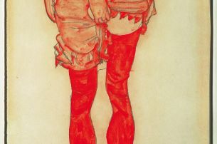 Egon Schiele Stehende Frau in Rot, 1913 © Privatbesitz Egon Schiele Stehende Frau in Rot, 1913 © Privatbesitz