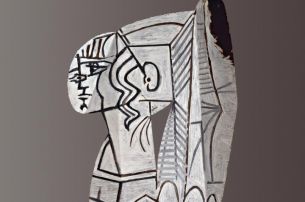Pablo Picasso, Sylvette, 1954, Beidseitige Ölmalerei auf ausgeschnittenem Metallblech, 69,9 x 47 x 1 cm © VBK Wien 2012 Pablo Picasso, Sylvette, 1954, Beidseitige Ölmalerei auf ausgeschnittenem Metallblech, 69,9 x 47 x 1 cm © VBK Wien 2012