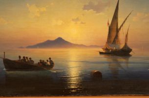 Iwan Konstantinowitsch Aiwasowski Golf von Neapel, 1841 Öl auf Leinwand, 72,6 x 108,5 cm Museen Peterhof, Sankt Petersburg © Aiwasowski Galerie, Feodossia Iwan Konstantinowitsch Aiwasowski Golf von Neapel, 1841 Öl auf Leinwand, 72,6 x 108,5 cm Museen Peterhof, Sankt Petersburg © Aiwasowski Galerie, Feodossia